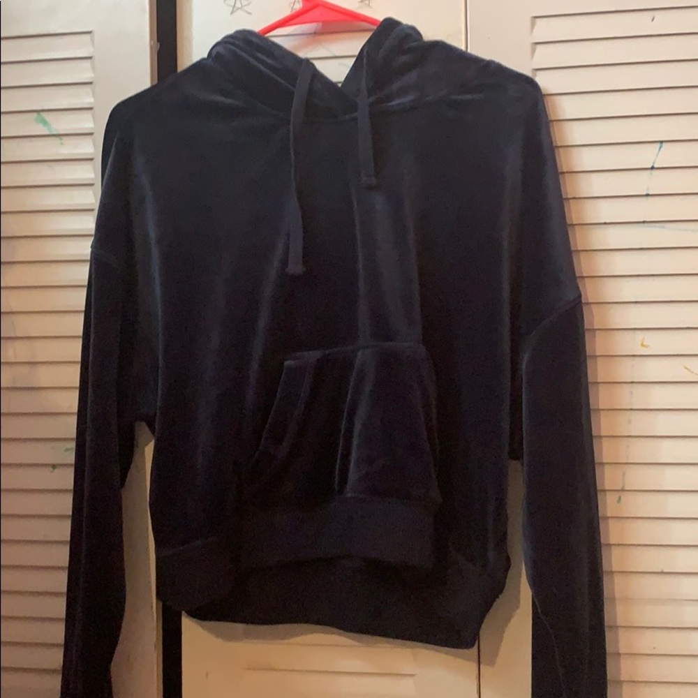 Velvet cropped hoodie